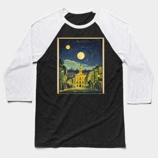 Curitiba Starry Night Brazil Vintage Tourism Travel Poster Art Baseball T-Shirt